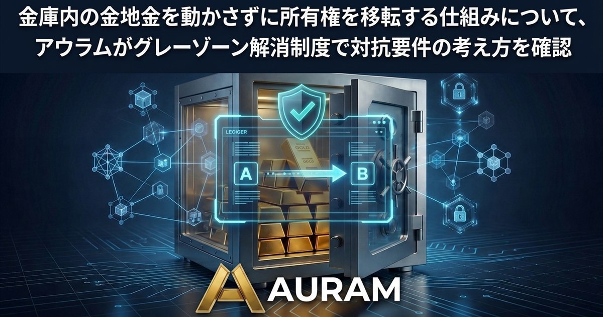 金庫内の金地金を動かさずに所有権を移転する仕組みについて、アウラムがグレーゾーン解消制度で対抗要件の考え方を確認